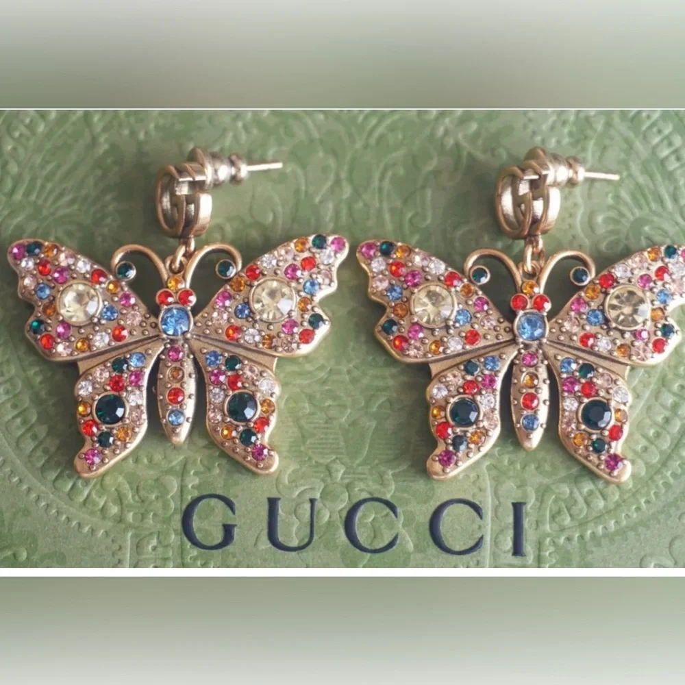 Gucci Butterfly Earrings w COA - Picture 1 of 6
